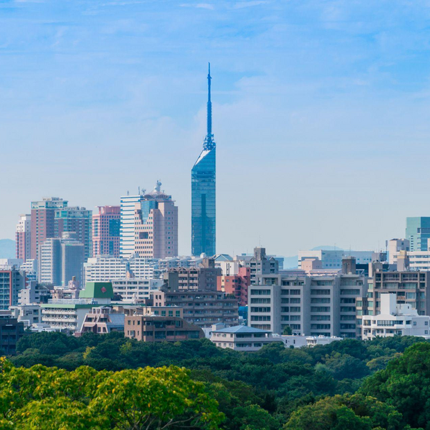 Japan Reise, Fukuoka, Skyline, Panorama