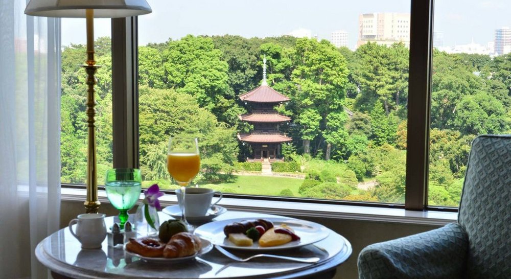 Ausblick auf den Garten, Hotel Chinzanso Tokyo, Japan Reise