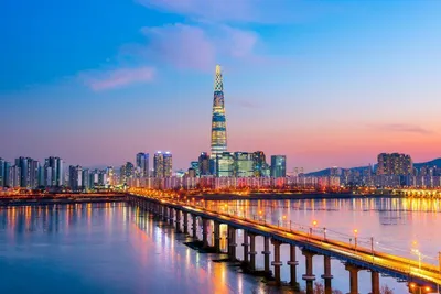 Majestätischer Lotte Tower in Seoul, Japan Südkorea Rundreise