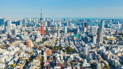 Ausblick über Tokyo, Japan Familienreise