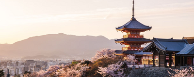 Sonnenuntergang in Kyoto, Japan Rundreise